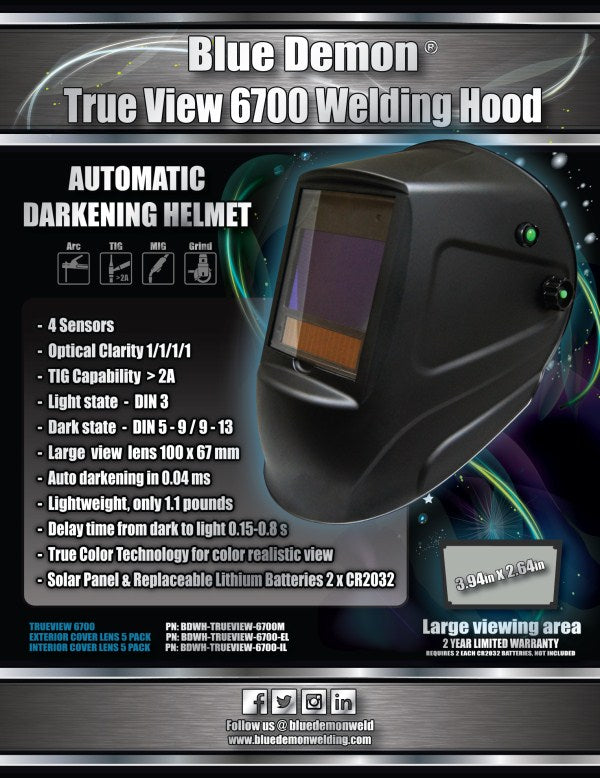 Blue Demon True View 6700M Welding Hood